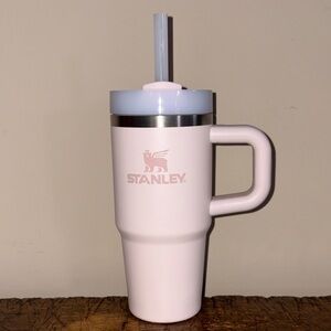 Stanley Pale Pink Travel Tumbler with Handle and Straw